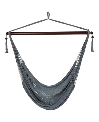 Indoor/Outdoor Caribbean Xl Hanging Hammock Chair - Soft-Spun Polyester Rope 300-Pound Capacity Green