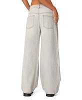 Edikted Womens Casey Low Rise Boyfriend Jeans