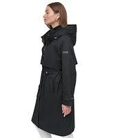 Dkny Women's Hooded Zip-Front Long Anorak Coat