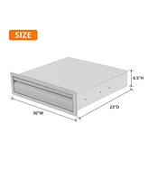 gaomon 30" W x 6.5" H x 23" D Outdoor Kitchen Drawers, Stainless Steel Outdoor Kitchen Drawers, 1-Layer Flush Mount Bbq Drawers for Bbq Island, Grill