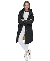 Dkny Women's Hooded Zip-Front Long Anorak Coat