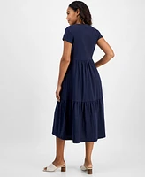 Nautica Jeans Women's Tiered Cotton Midi Dress