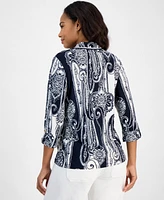 Nautica Jeans Women's Paisley-Print Button-Up Shirt