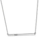 Diamond Accent Bar Pendant Necklace in 14k White Gold