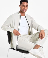 Alfani Mens Alfatech Regular Fit Compact Textured Ponte Knit Jacket Pants Exclusively At Macys