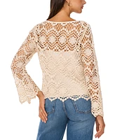 Vince Camuto Women's Lace Boat-Neck Flare-Sleeve Top