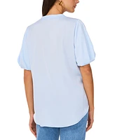 Vince Camuto Women's V-Neck Short Puff Sleeve Blouse