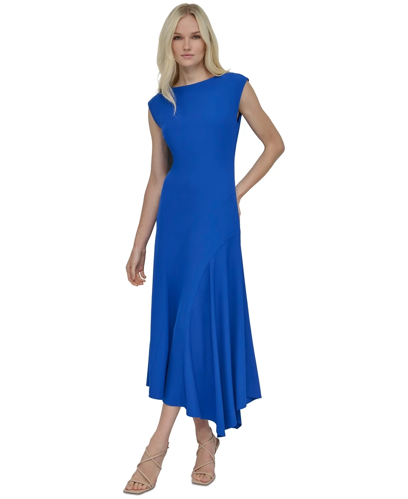 Dkny Women's Jewel-Neck Sleeveless Asymmetric-Hem Dress