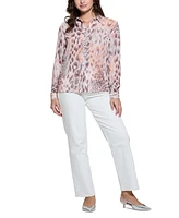 Guess Women's Clouis Animal-Print Shirt