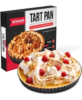 Bakkenmaster Bakken- Swiss Tart Pan – Quick Release Removable Base, Non-Stick Fluted Edge, Durable Steel