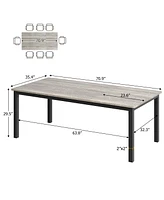 gaomon 70.8 Inch Long Dining Table for 4-6 People, Large Rectangle Wood Kitchen Table with Sturdy Metal Legs