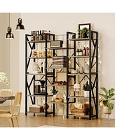 gaomon 5 Tier Bookcase, Triple Wide Book Shelf for Living Room