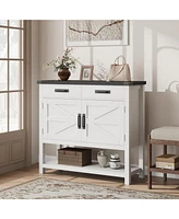 gaomon Farmhouse Entryway Table with 2-Door Cabinet & 2 Drawers