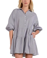 Elan Women's Collared Babydoll Dress