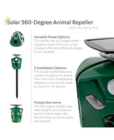 Sunnydaze Decor 360° Solar-Powered Ultrasonic Animal Repeller with Mounting Pole - Solar Power or Usb - 3 Pir Motion Sensors