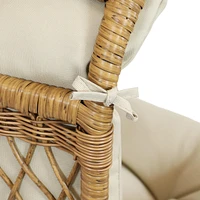 Shaded Comfort Wicker Outdoor Egg Chair - Polyester Cushion and Steel Frame- 250-Pound Weight Capacity