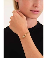 Rosefield Bow Studs Bracelet In 14K Yellow Gold Plated Stainless Steel