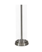 Cylinder Glass Table Lamp Set of 2 with Shade - 27.75" H - Indoor Modern Accent Lamps with Clear Base - Plug-In Electric