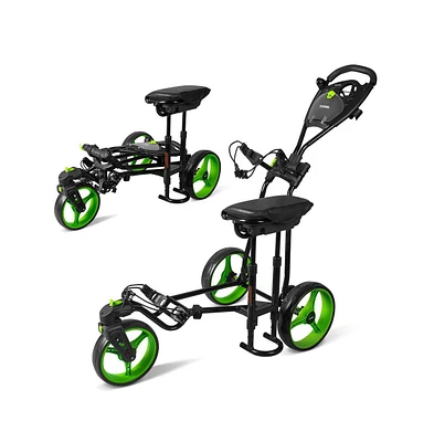 Jovial Foldable 3-Wheel Golf Push Cart with Scorecard Holder