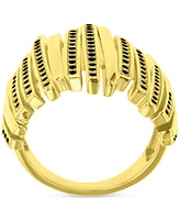 Macy's Black Cubic Zirconia Multi Row Ring 14k Gold Over Sterling Silver