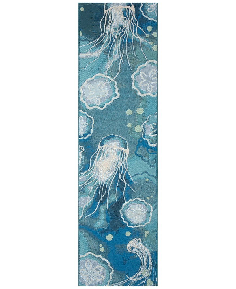 Liora Manne' Marina Jelly Fish 1'11"x7'6" Runner Area Rug