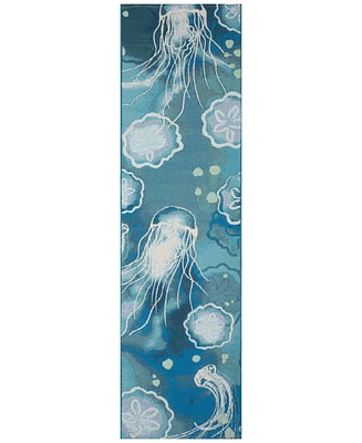 Liora Manne' Marina Jelly Fish 1'11"x7'6" Runner Area Rug