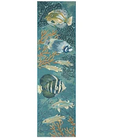 Liora Manne' Marina Fish 1'11"x7'6" Runner Area Rug