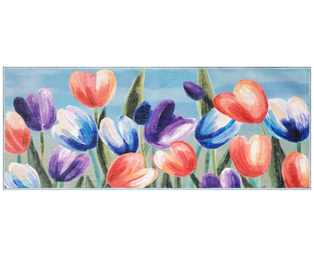 Liora Manne' Impressions Tulips 1'11"x4'11" Runner Area Rug