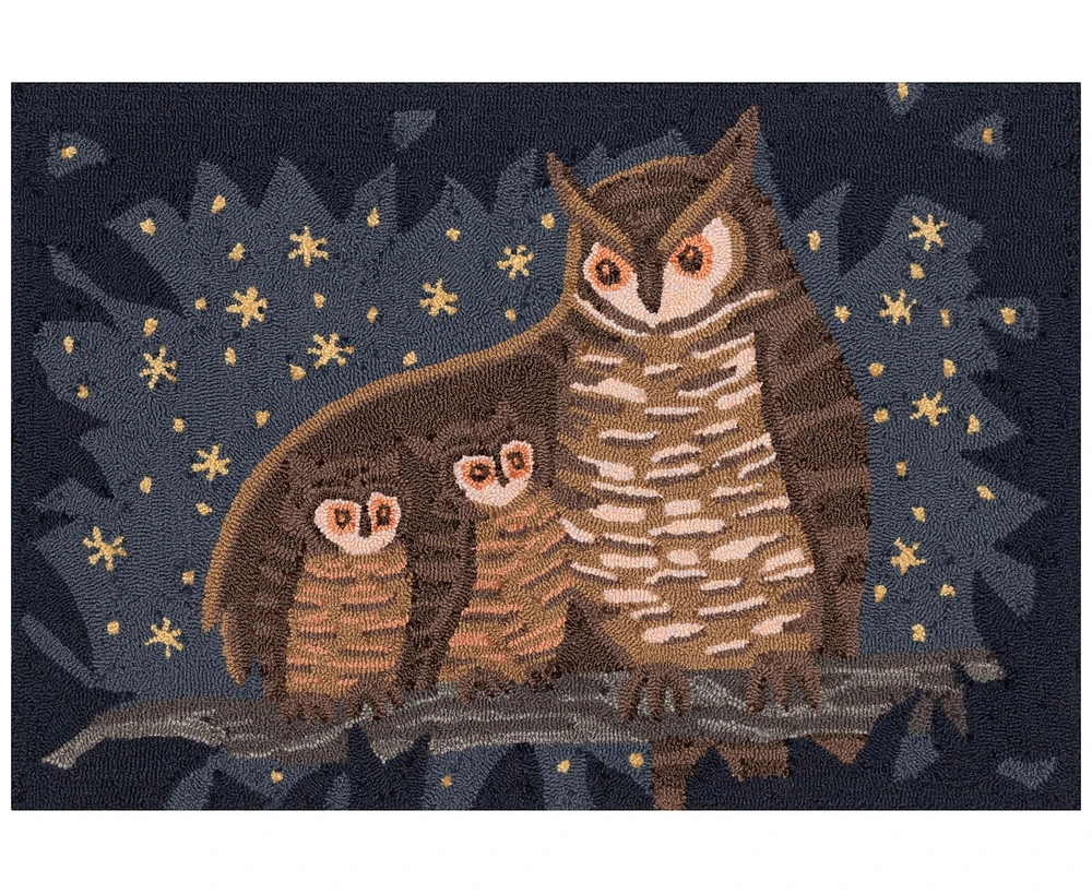 Liora Manne' Frontporch Owl Family 2'6"x4' Area Rug