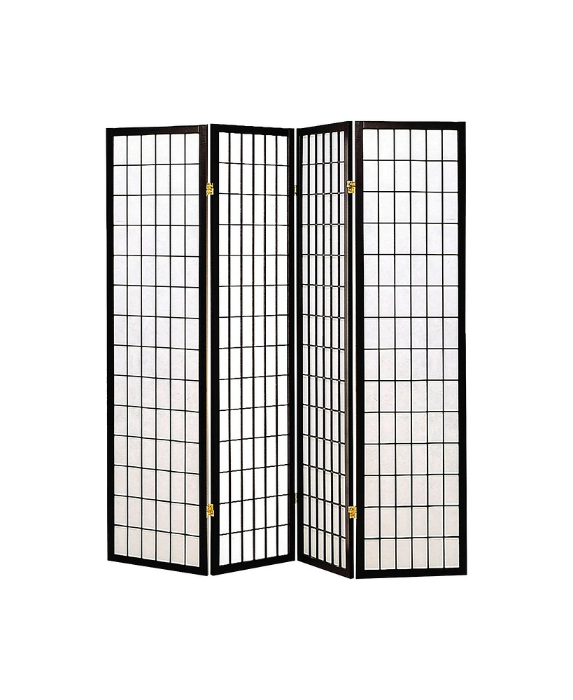 Slickblue 4-Panel Foldable Room Divider with Grid Design for Modern and Practical Space Separation