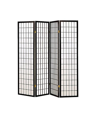 Slickblue 4-Panel Foldable Room Divider with Grid Design for Modern and Practical Space Separation