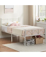 gaomon Twin Size Metal Bed Frame, Platform Bed Frame with Headboard and Footboard