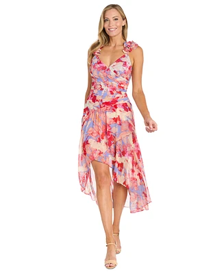 R & M Richards Women's Printed Chiffon Midi Dress