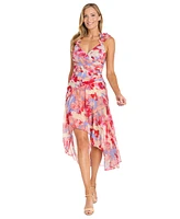 R & M Richards Women's Printed Chiffon Midi Dress