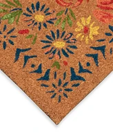 Liora Manne' Natura Block Print Flowers 1'6"x2'6" Area Rug