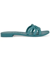 Guess Women's Elyho Logo Cutout Flat Jelly Sandals