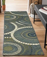 Liora Manne' Marina Circles 1'11"x7'6" Runner Area Rug