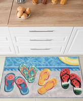 Liora Manne' Impressions Poolside Flip Flops 2'5"x3'11" Area Rug