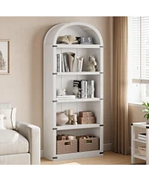 gaomon Bookcase Arched Bookshelf 71.65in Tall Bookcase Farmhouse Display Storage Rack