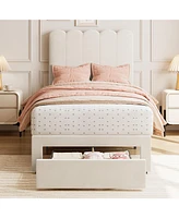 gaomon Twin Bed Frame with Under-Bed Drawer