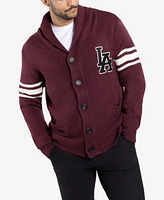 X-Ray Men's Shawl Collar Heavy Gauge Cardigan with City Patch