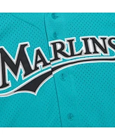 Mitchell & Ness Men's Andre Dawson Teal Florida Marlins Cooperstown Collection Mesh Batting Practice Button-Up Jersey