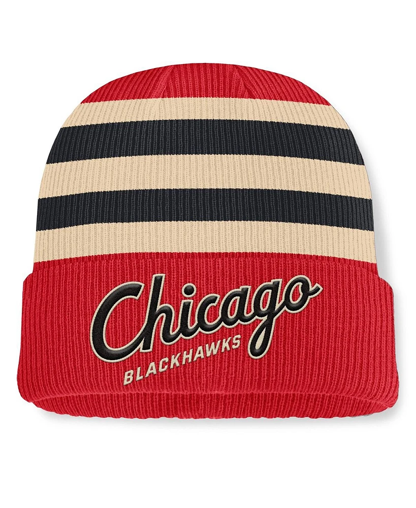 Fanatics Men's Red/Cream Chicago Blackhawks 2025 Nhl Winter Classic Cuffed Knit Hat