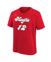 Nike Big Boys and Girls Ja Morant Red Memphis Grizzlies 2024/25 City Edition Name Number T-Shirt