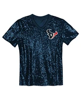 Outerstuff Big Girls C.j. Stroud Navy Houston Texans Sequin V-Neck Fashion Jersey