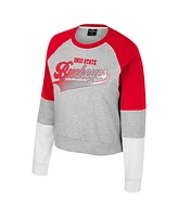 Colosseum Big Girls Heather Gray Ohio State Buckeyes Katinka Rhinestone Pullover Sweatshirt