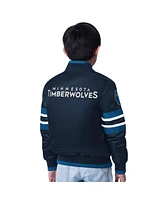 Starter Big Boys and Girls Navy Minnesota Timberwolves Scout Varsity Full-Snap Jacket