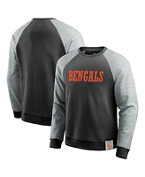 Fanatics Men's Black/Heather Gray Cincinnati Bengals Colorblock Pullover Sweatshirt