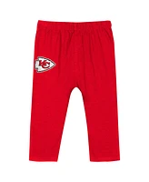 Outerstuff Baby Boys and Girls Red Kansas City Chiefs Double Up Long Sleeve Bodysuit and Pants Set