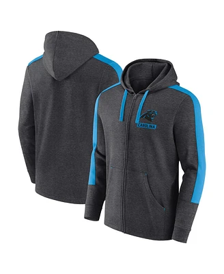 Fanatics Men's Heather Charcoal Carolina Panthers Gains Full-Zip Hoodie